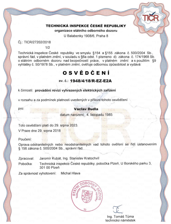 certifikát